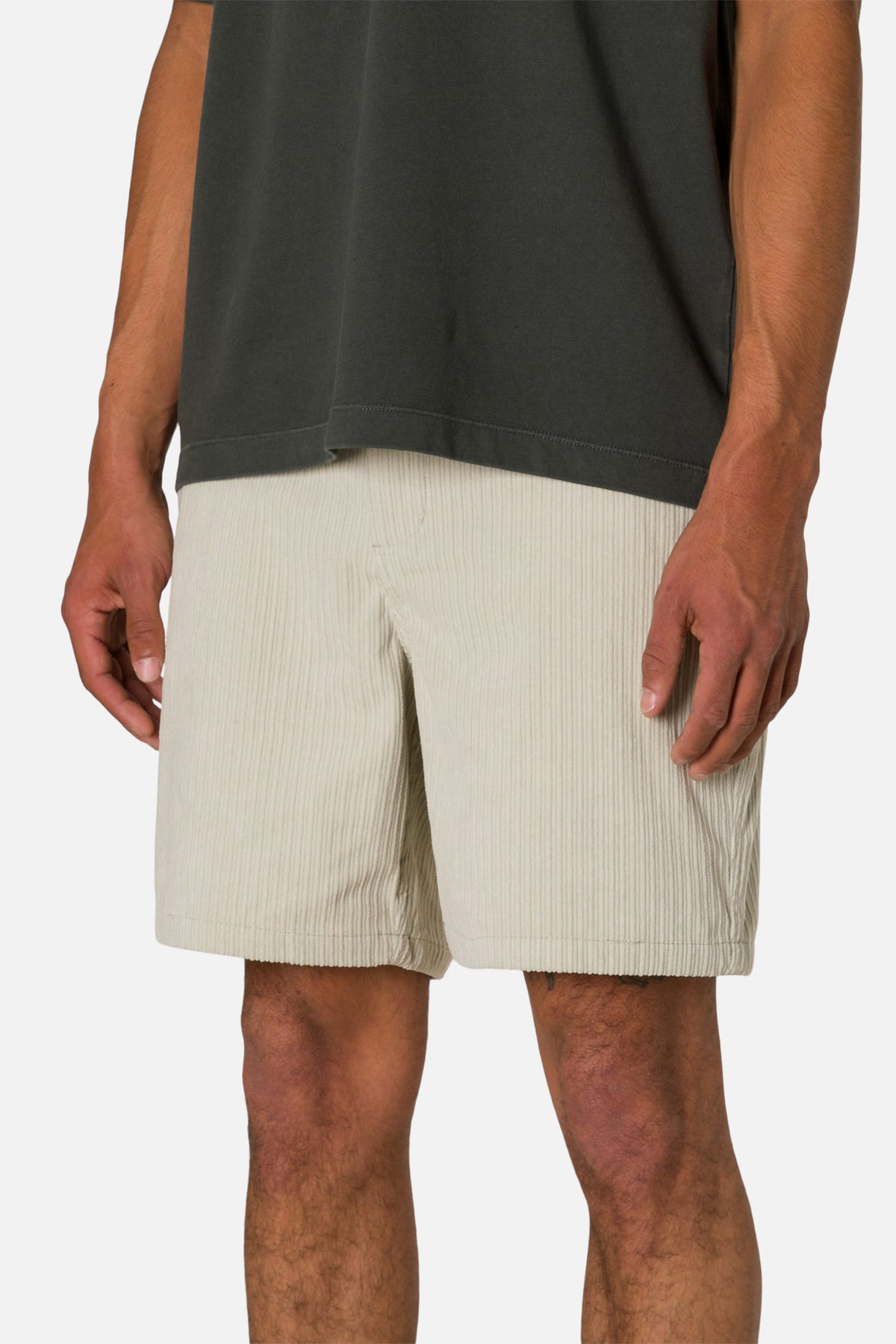 Katin Kenneth Short in Mineral Gray high low corduroy #color_mineral gray
