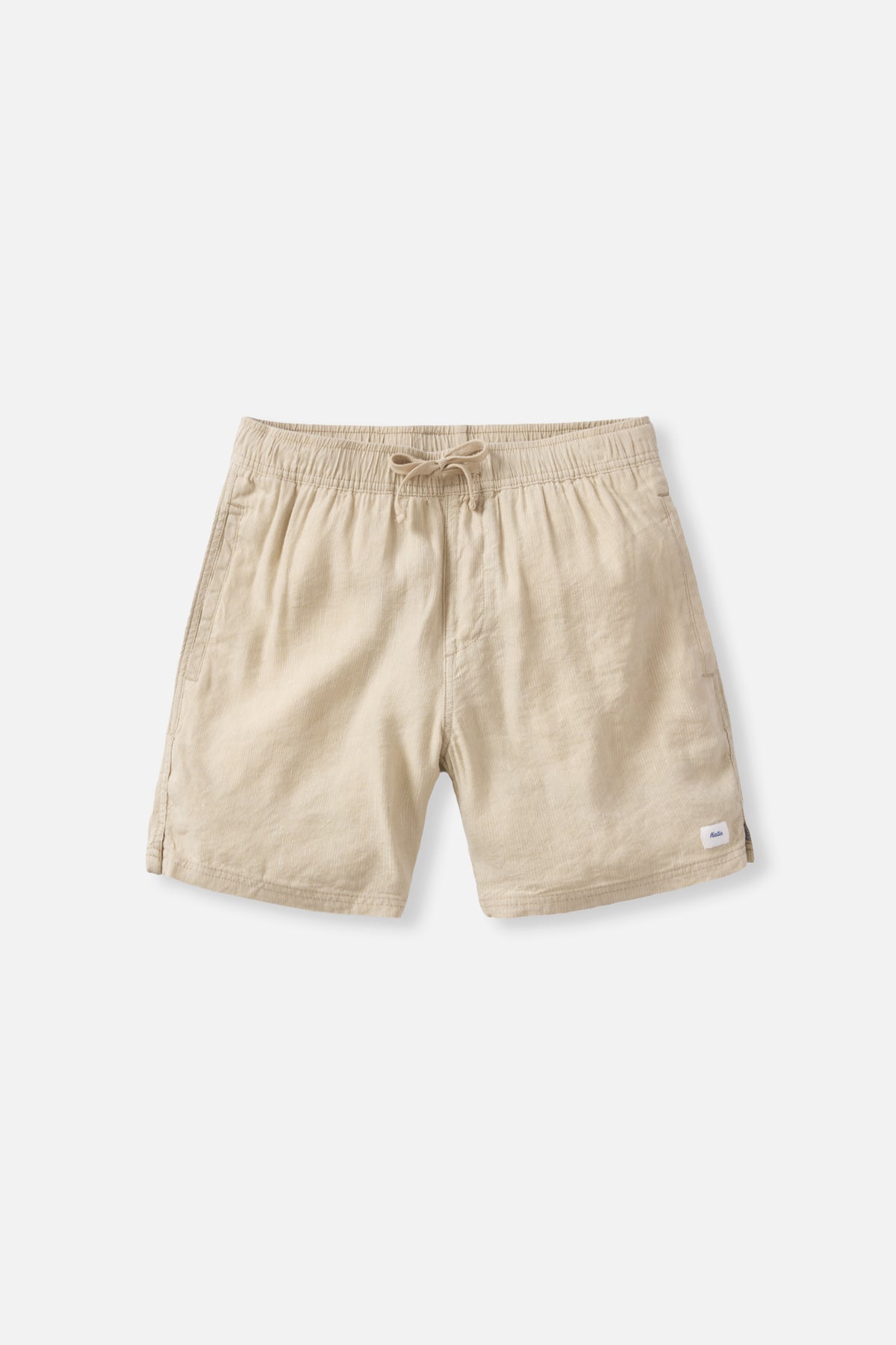 Katin Stevens Local Short in Pelican with a 60% linen, 40% rayon yarn dyed stripe #color_pelican