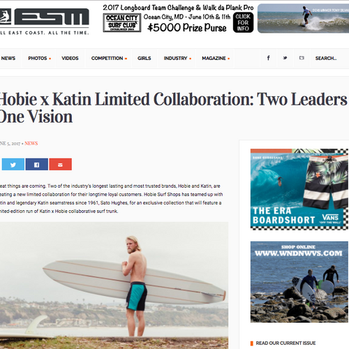 PRESS: Eastern Surf Magazine - "Hobie x Katin Limited Collaboration: Two Leaders – One Vision" - Blog post image