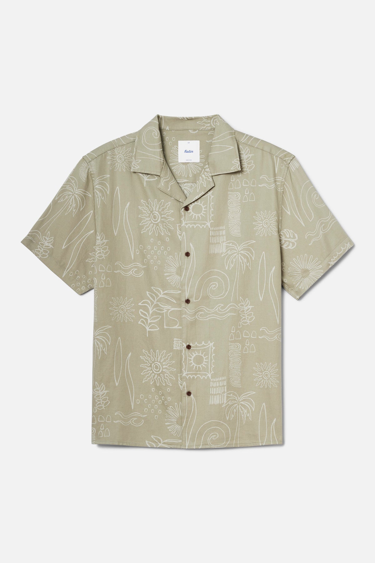 Green patterned shirt on a white background