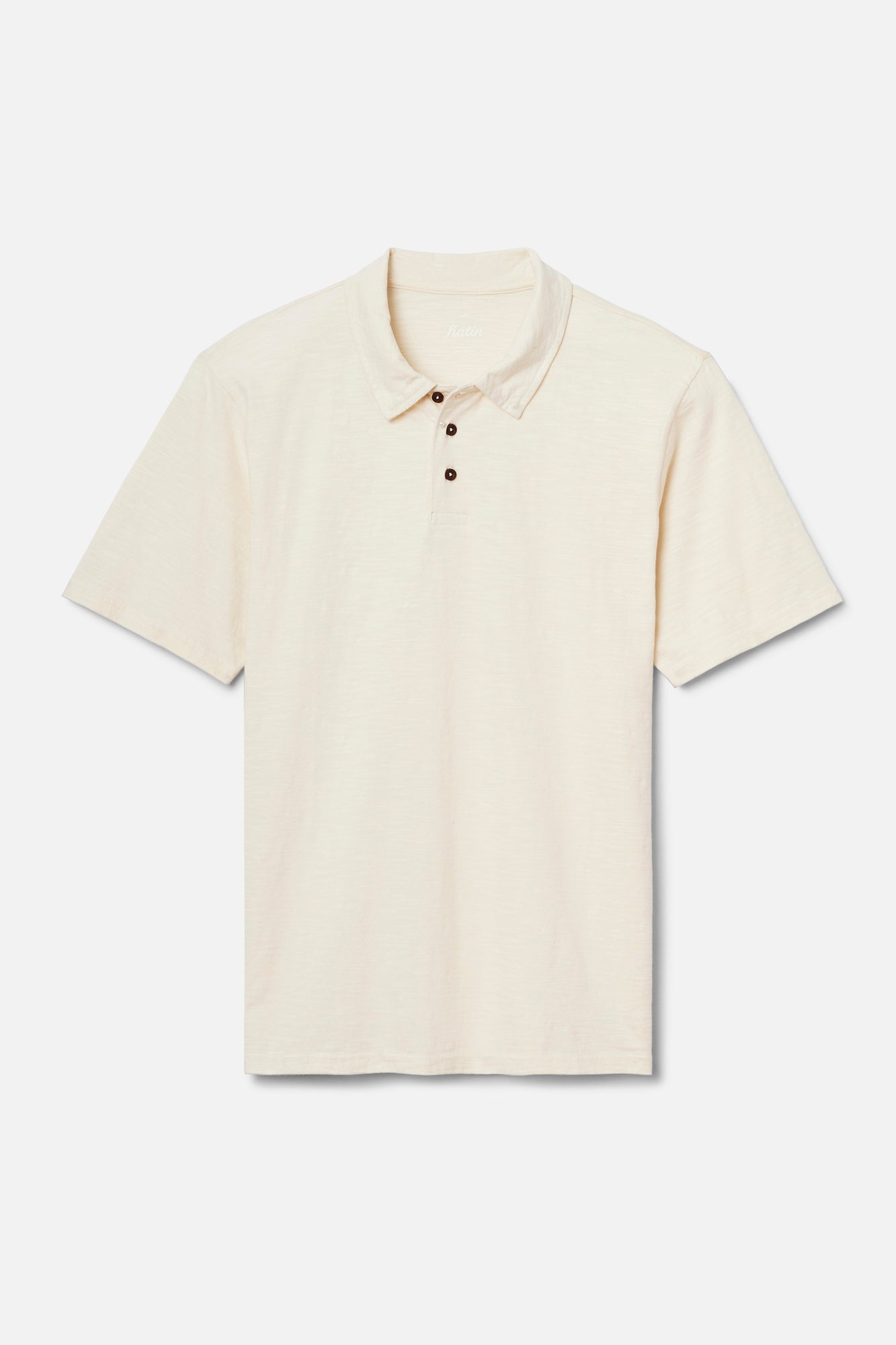 Beige polo shirt on a white background