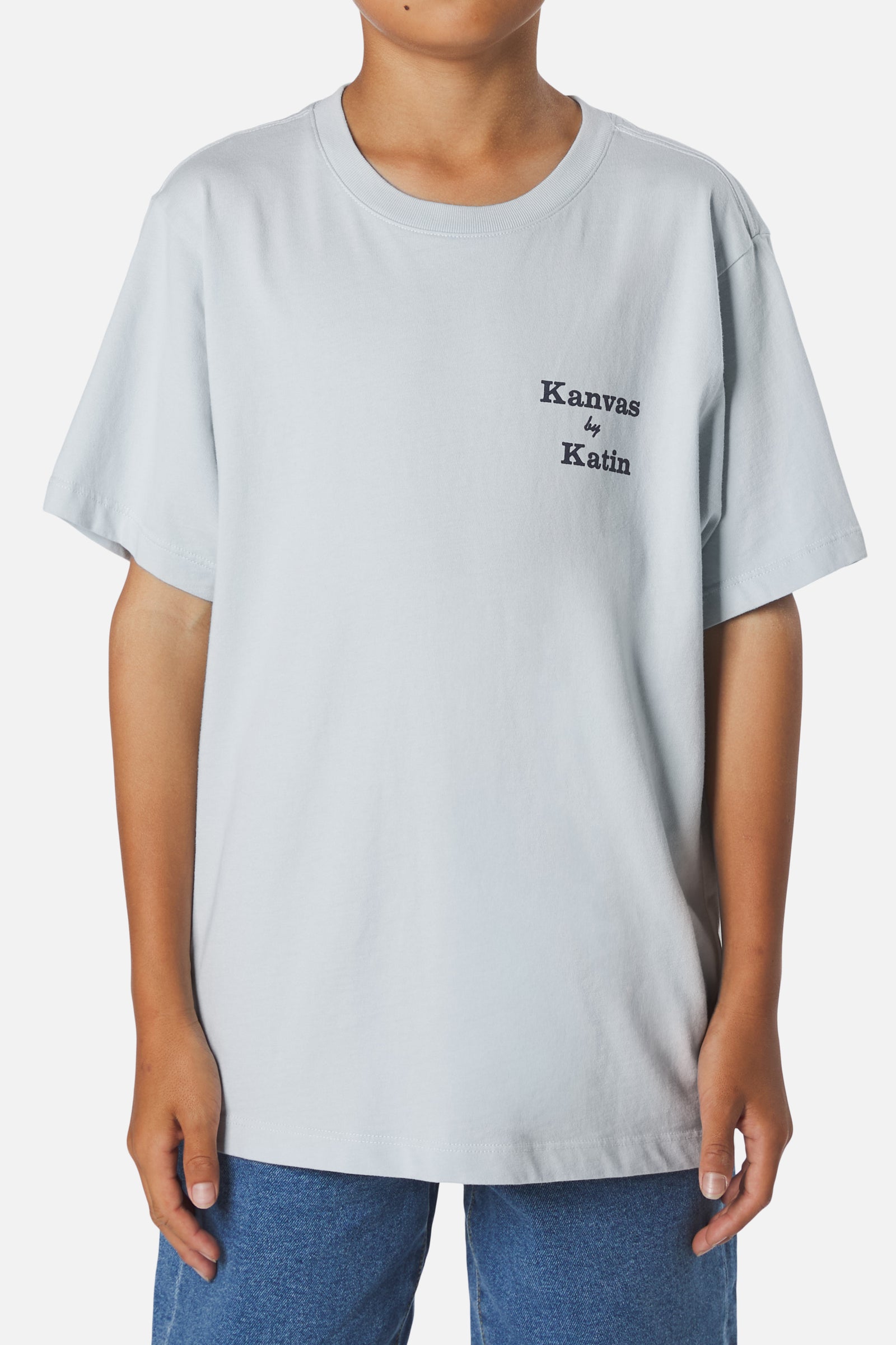 Katin su26 boys ss tee boys visage tee light blue on model front