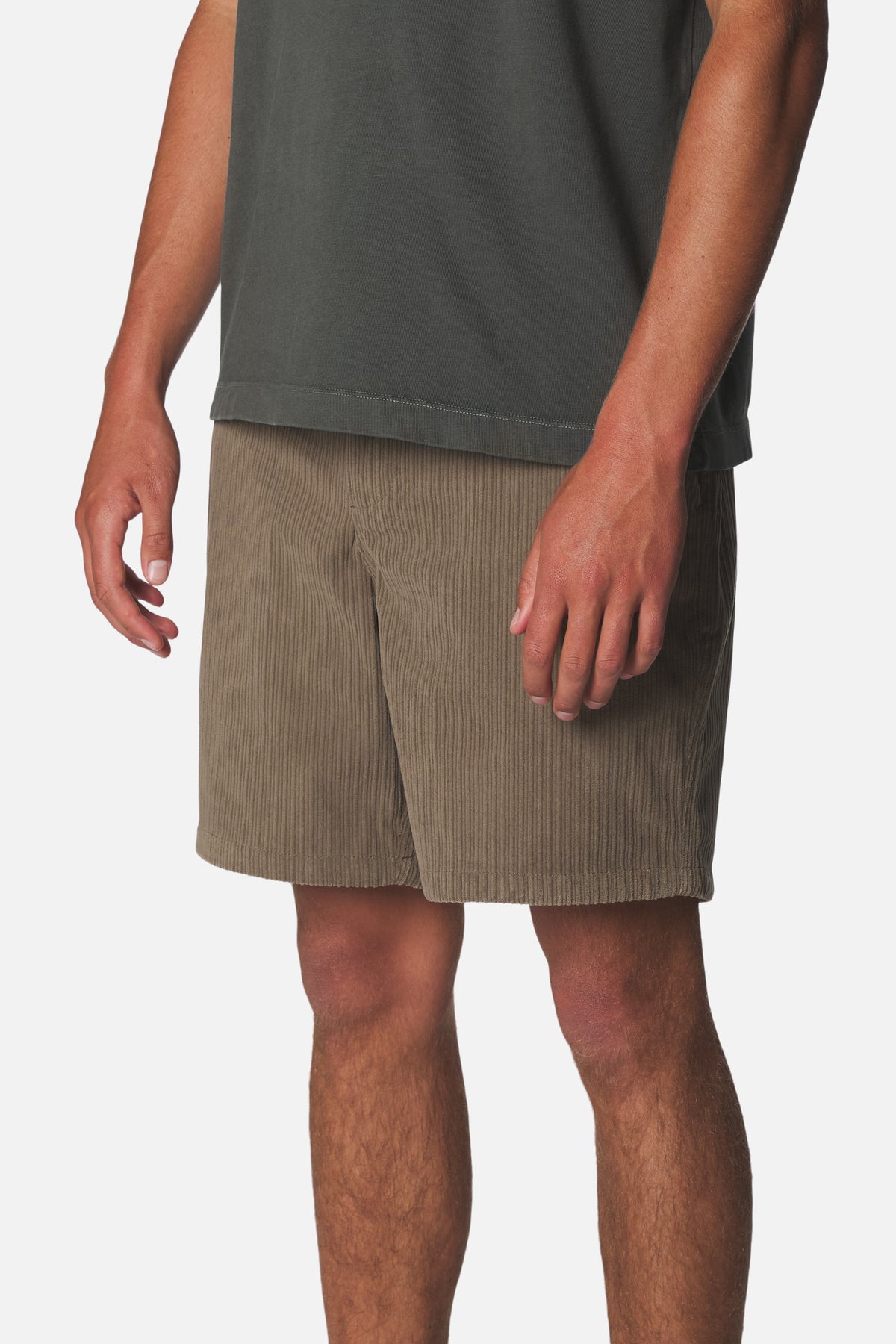 Katin Kenneth Short in Gravel high low corduroy #color_gravel