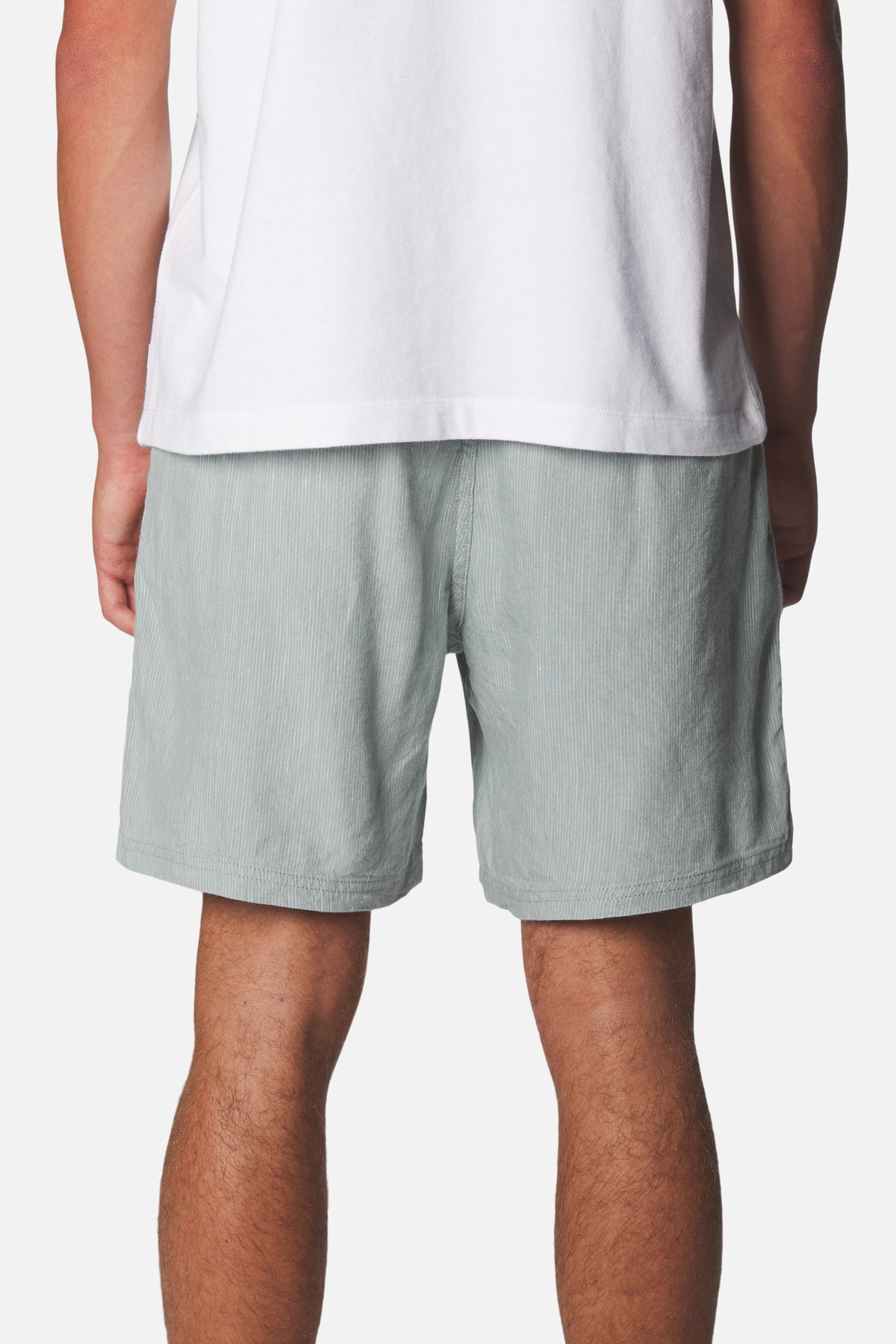 Katin Stevens Local Short in Abyss with a 60% linen, 40% rayon yarn dyed stripe #color_abyss